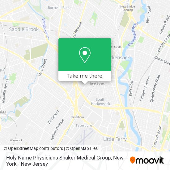 Holy Name Physicians Shaker Medical Group map