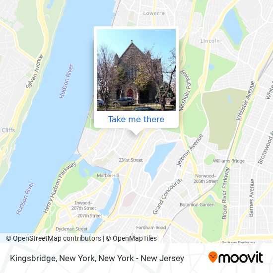 Mapa de Kingsbridge, New York