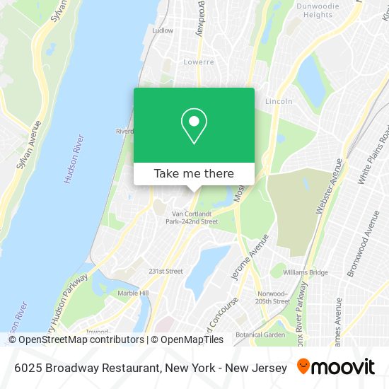 6025 Broadway Restaurant map