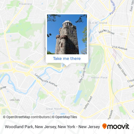 Mapa de Woodland Park, New Jersey