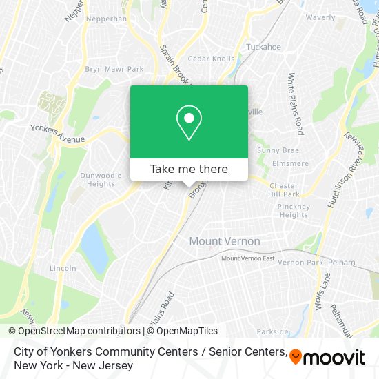 City of Yonkers Community Centers / Senior Centers map