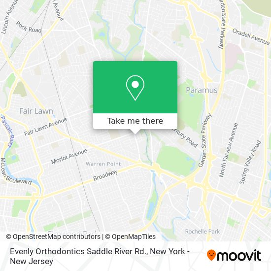 Evenly Orthodontics Saddle River Rd. map
