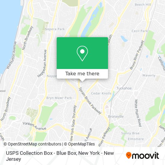 Mapa de USPS Collection Box - Blue Box