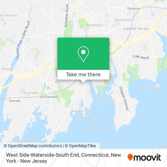 Mapa de West Side-Waterside-South End, Connecticut