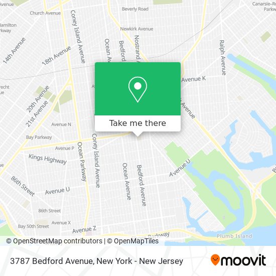 3787 Bedford Avenue map