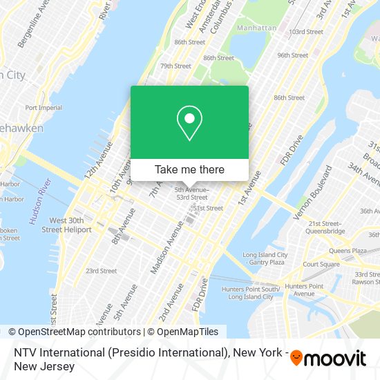 Mapa de NTV International (Presidio International)