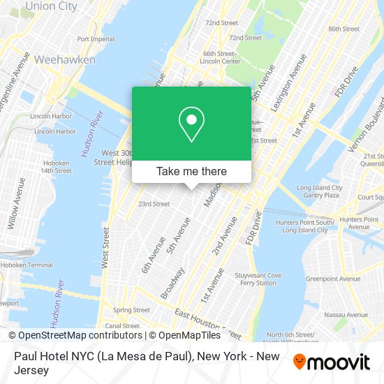 Mapa de Paul Hotel NYC (La Mesa de Paul)