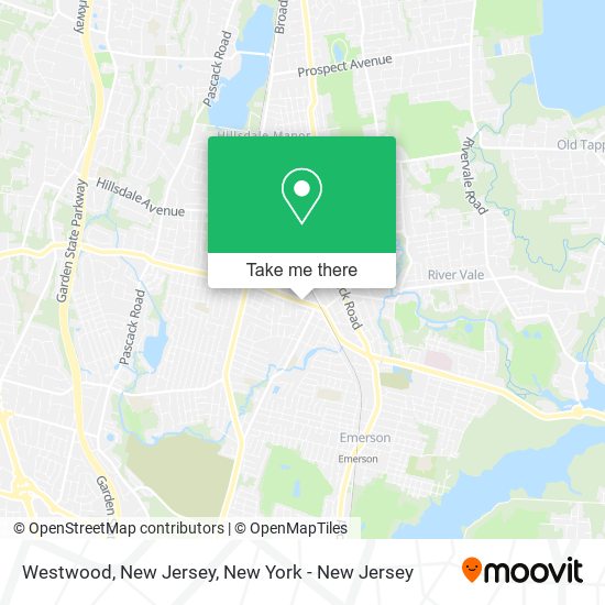 Mapa de Westwood, New Jersey