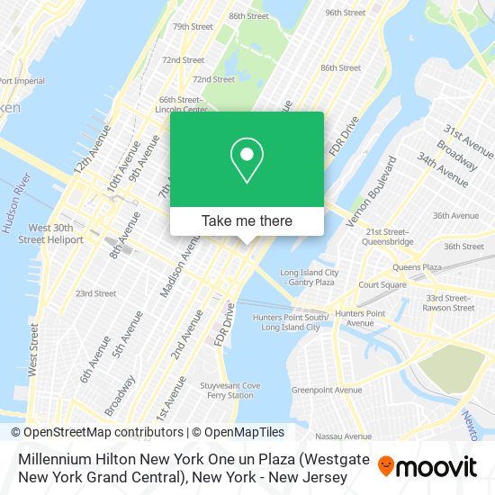 Mapa de Millennium Hilton New York One un Plaza (Westgate New York Grand Central)