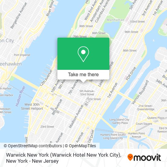Mapa de Warwick New York (Warwick Hotel New York City)