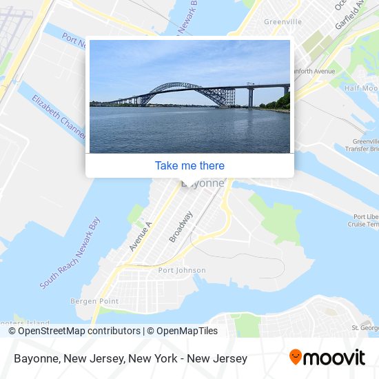 Mapa de Bayonne, New Jersey