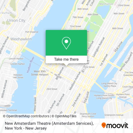 Mapa de New Amsterdam Theatre (Amsterdam Services)