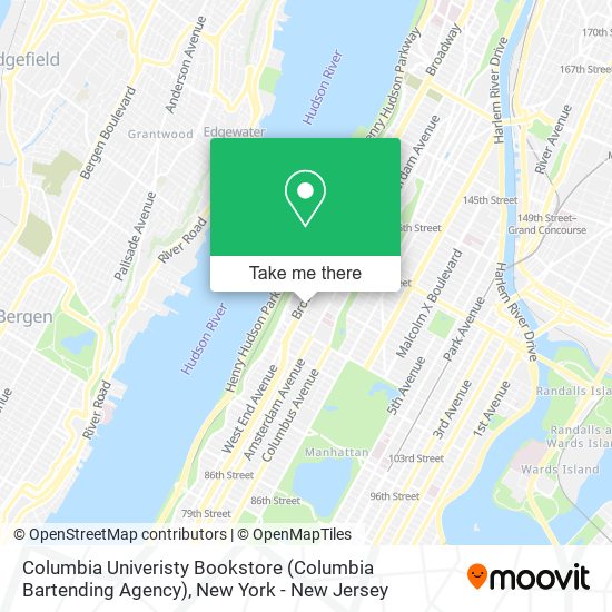 Mapa de Columbia Univeristy Bookstore (Columbia Bartending Agency)