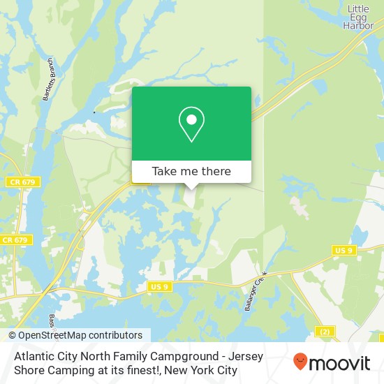 Mapa de Atlantic City North Family Campground - Jersey Shore Camping at its finest!