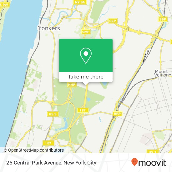 25 Central Park Avenue map