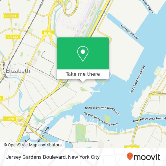 Mapa de Jersey Gardens Boulevard