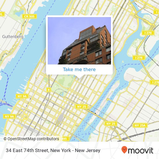 34 East 74th Street map