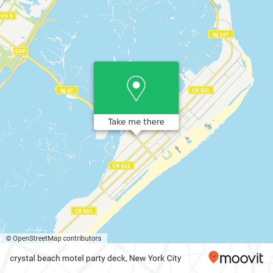 Mapa de crystal beach motel party deck