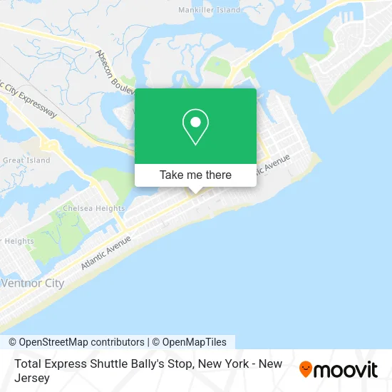 Mapa de Total Express Shuttle Bally's Stop