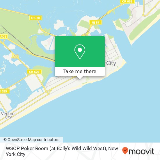 Mapa de WSOP Poker Room (at Bally's Wild Wild West)