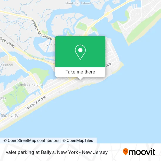 valet parking at Bally's map