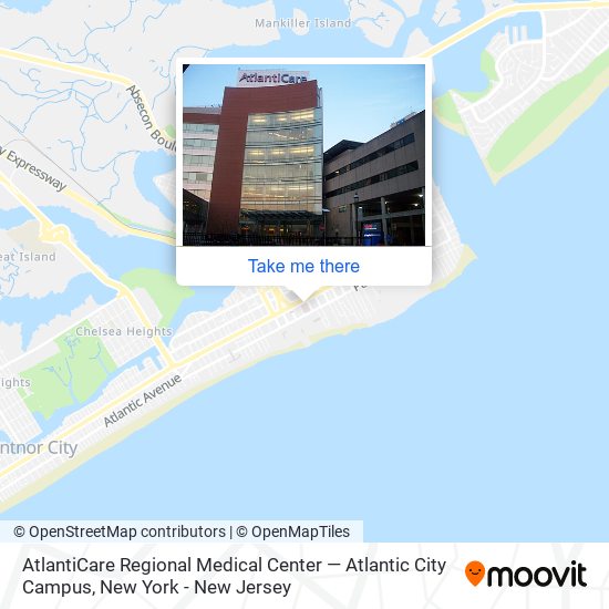 Mapa de AtlantiCare Regional Medical Center — Atlantic City Campus