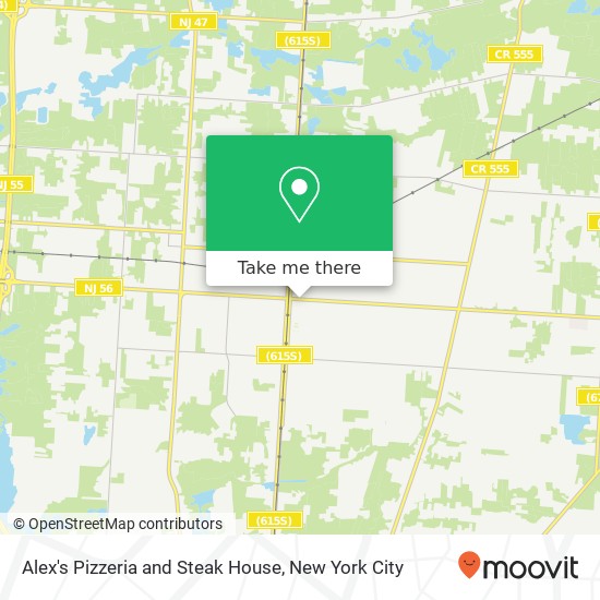 Alex's Pizzeria and Steak House map