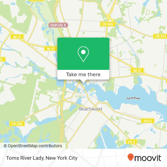 Mapa de Toms River Lady