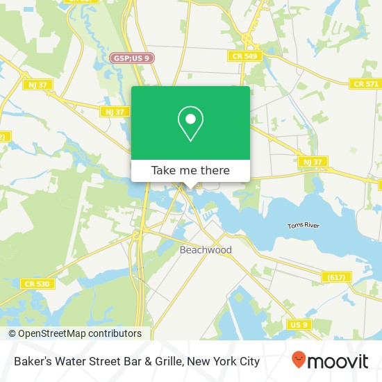 Baker's Water Street Bar & Grille map