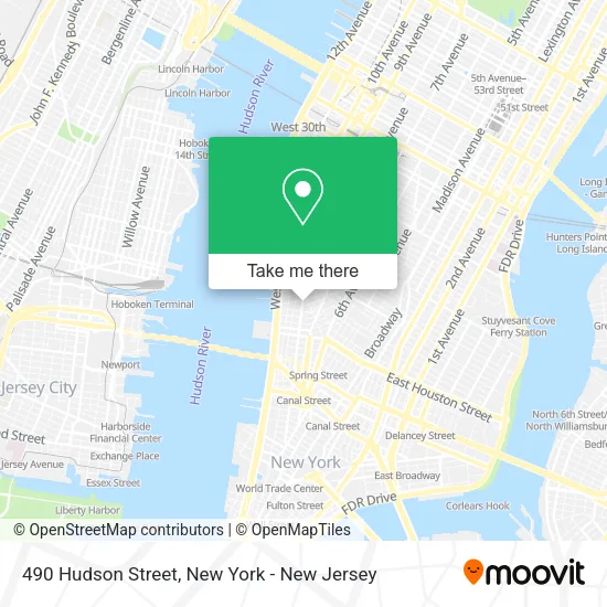 490 Hudson Street map