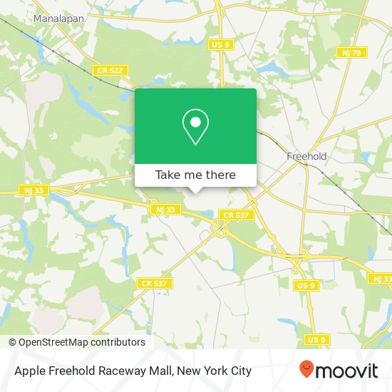 Apple Freehold Raceway Mall map