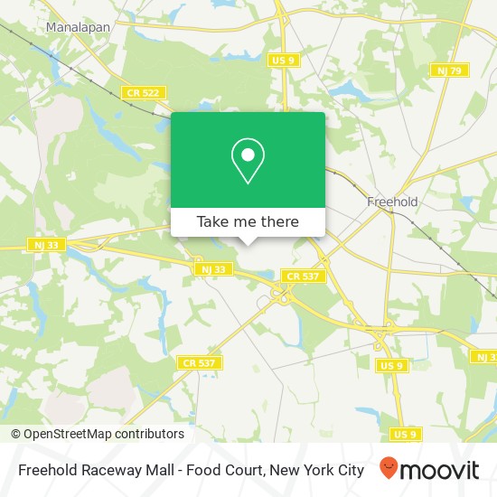 Mapa de Freehold Raceway Mall - Food Court
