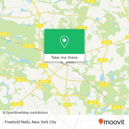 Mapa de Freehold Nails