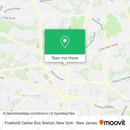 Mapa de Freehold Center Bus Station