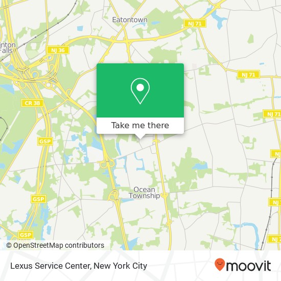 Mapa de Lexus Service Center