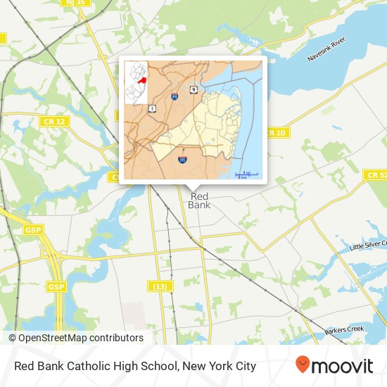Red Bank Catholic High School map