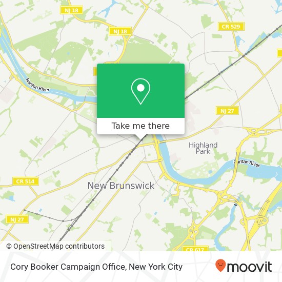 Cory Booker Campaign Office map