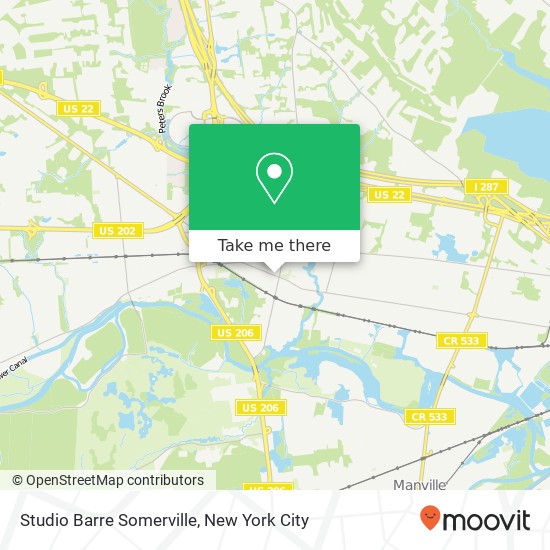 Mapa de Studio Barre Somerville