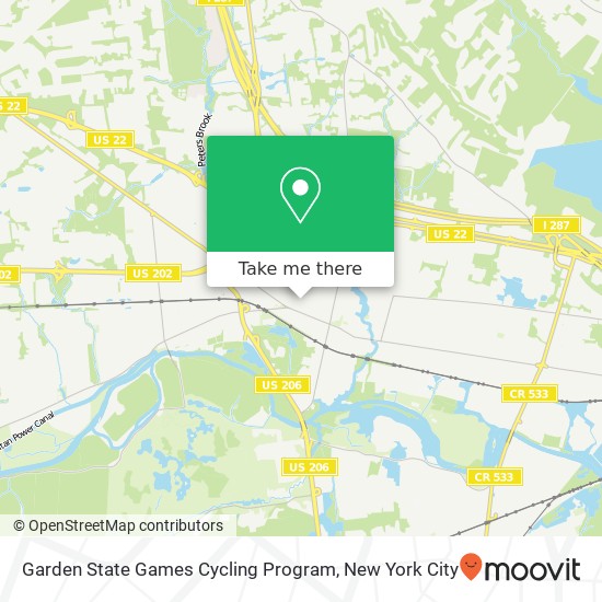 Garden State Games Cycling Program map