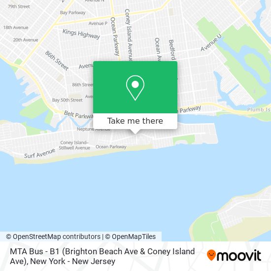 Mapa de MTA Bus - B1 (Brighton Beach Ave & Coney Island Ave)