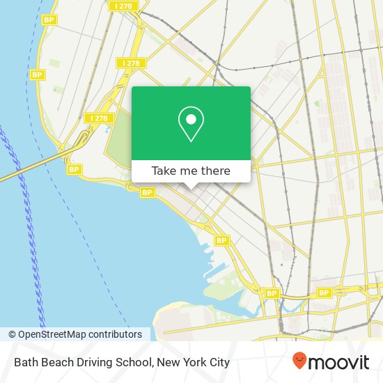 Bath Beach Driving School map