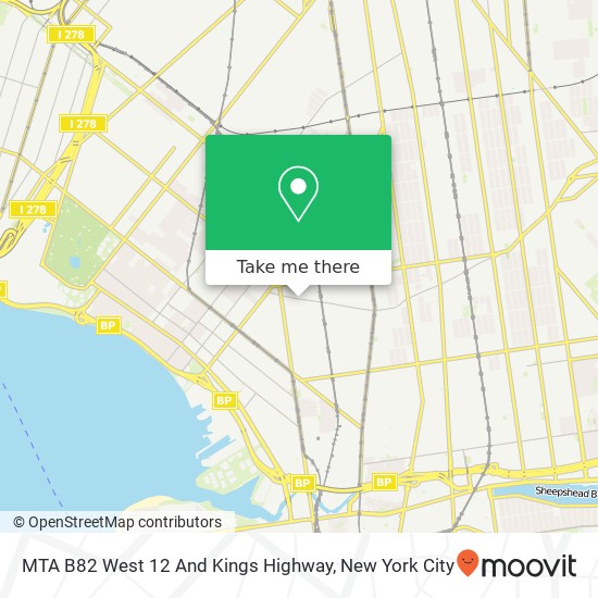 MTA B82 West 12 And Kings Highway map