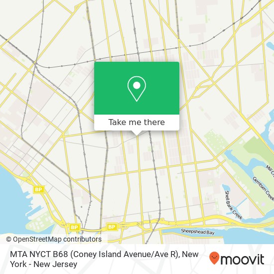 Mapa de MTA NYCT B68 (Coney Island Avenue / Ave R)