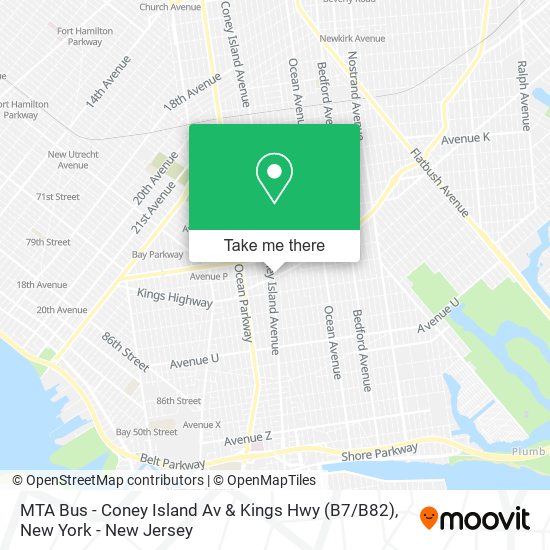 MTA Bus - Coney Island Av & Kings Hwy (B7 / B82) map