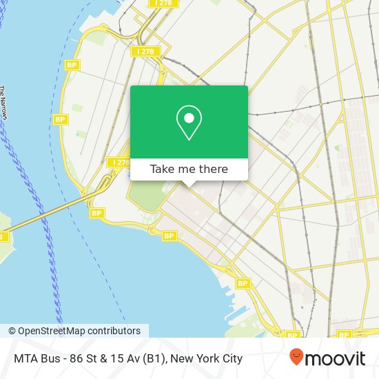Mapa de MTA Bus - 86 St & 15 Av (B1)