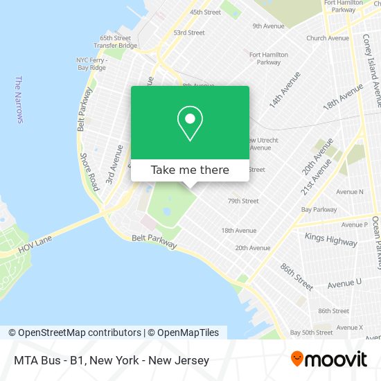 MTA Bus - B1 map