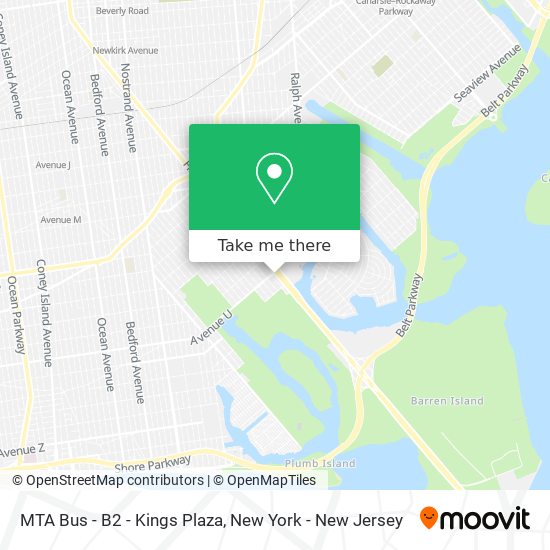MTA Bus - B2 - Kings Plaza map