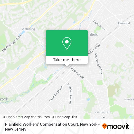 Plainfield Workers' Compensation Court map