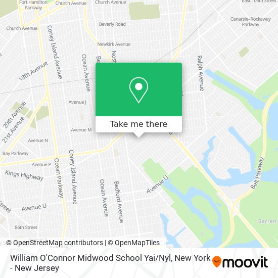 Mapa de William O'Connor Midwood School Yai / Nyl