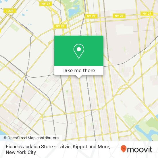 Eichers Judaica Store - Tzitzis, Kippot and More map